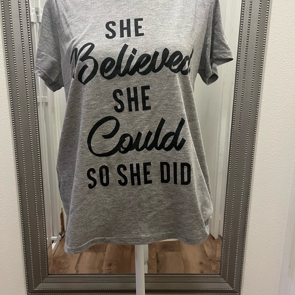 Zoe + Liv Gray Motivational Tee
